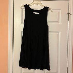 American Eagle black jersey tshirt dress with back cutout, size S